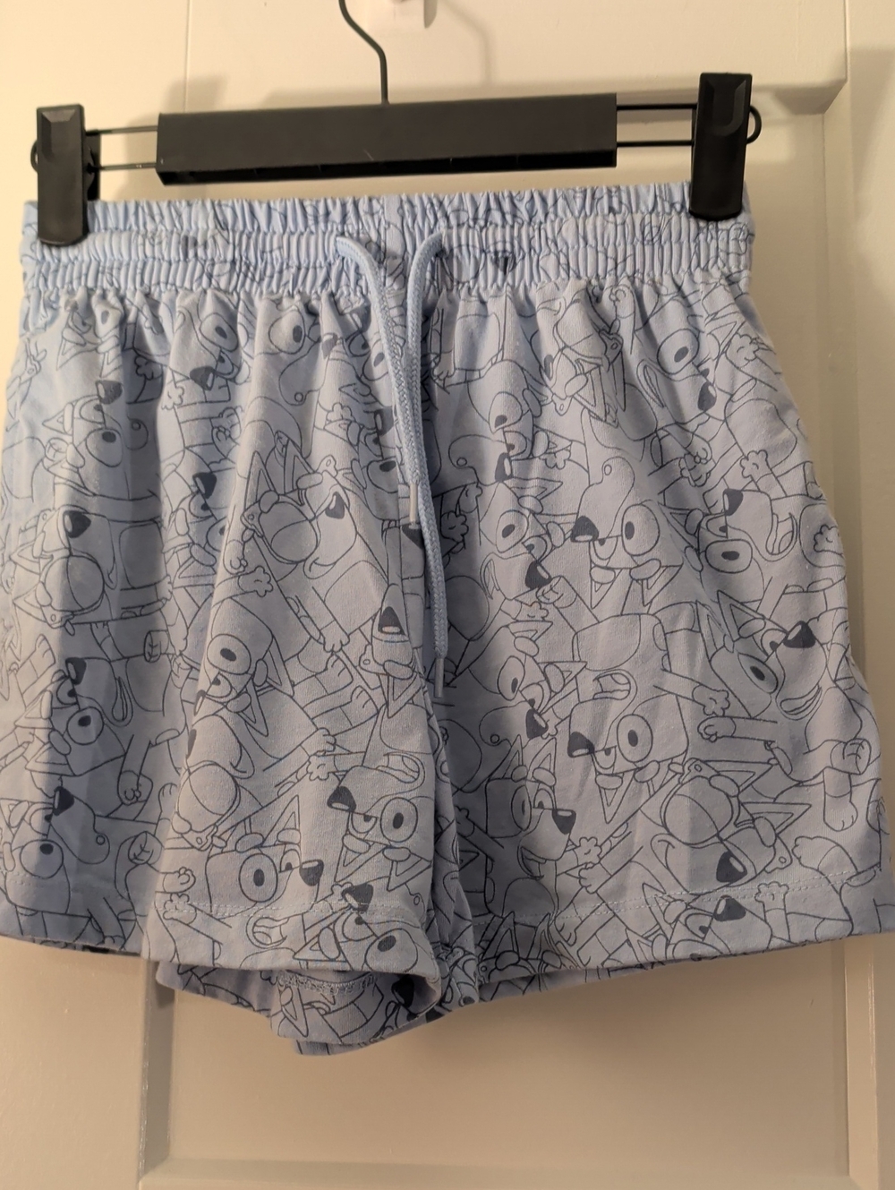 Light Blue Printed Drawstring Shorts